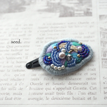 オーダー作品 ビーズ刺繍のヘアピン 〜sea〜
