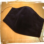 【マスク】冬生地☆コーデュロイ⭐ネイビー⭐大人用手作り立体マスク⭐3層構造✨ 