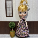 花柄ロングドレス　ブライスサイズ
