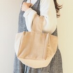 【20%OFF在庫限り】sippo /たっぷりマチのコーデュロイバッグ  / アイボリー