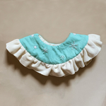 【受注製作】刺繍フリルスタイ*リバーシブル/結晶/雪/もくもくスタイ/360°スタイ
