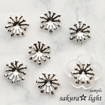 【60個】フラワー 花芯 パーツ ビーズキャップ シルバー
