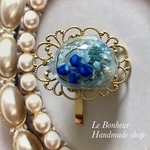 bijou bouquet blue ハンドメイド ポニーフック　ヘアカフス