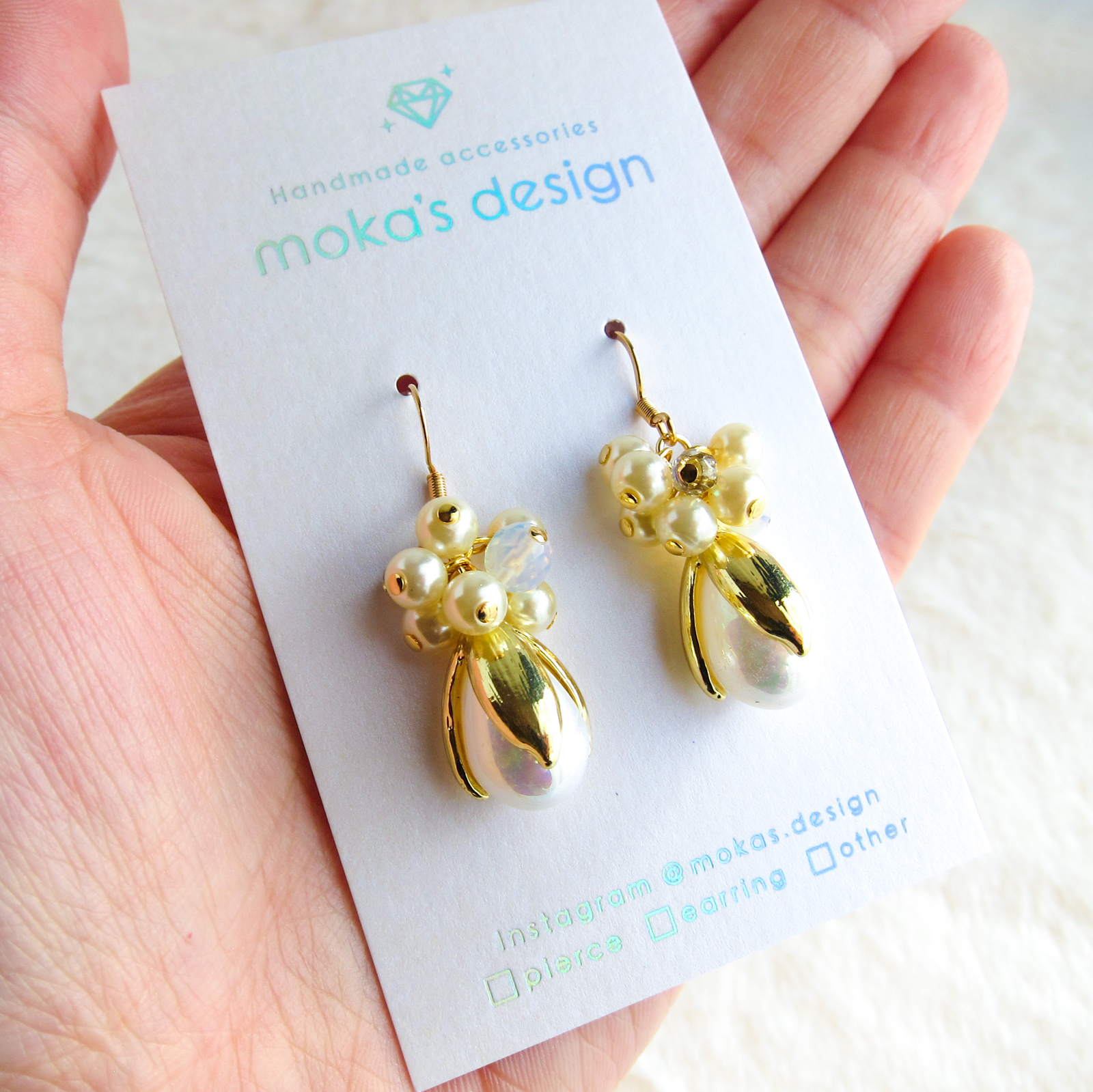 no.19 つぶつぶ蕾ピアス／イヤリング - moka