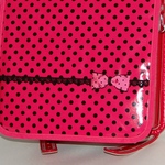 【SALE】L  濃ピンクＸ黒ドット☆リボン☆ランドセルカバー　女の子
