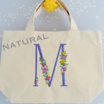 バッグカラーNATURAL＊名前入りイニシャル刺繍バッグＳサイズ