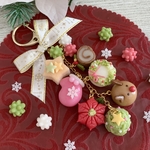 和菓子のようなかわいいクリスマスキーホルダー