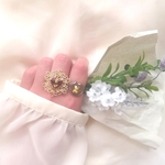 ♛︎人気♛︎ 再販⑤♡2点セット くまさんと薔薇のリングセット C (一般的なフリーサイズ)