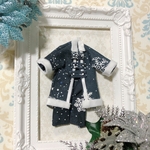 ❄️キラキラ❄️雪柄ブラックコート2点セット　オビツ11ねんどろいどどーる兼用