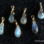 送料無料 ラブラドライト ブリオレットカット（14kgf 天然石チャーム/2個）