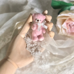 羊毛フェルト　小さな小さなテディベア(パステルピンク) ブライスアウトフィット