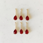 Clear Red Gold Drop Pendant Tops
