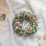 【 Ssize】Powder snow wreath 粉雪の青りんごリース