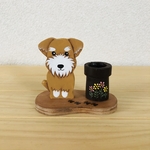 トールペイント  印鑑(シャチハタ)スタンド      シュナウザー (茶)