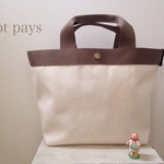  帆布 舟型トート  ✴︎ きなり ✴︎M