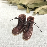 『送料無料』ミニチュア  スリムなブーツ Brown (ベージュステッチ)