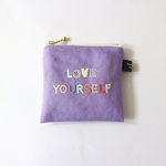 受注制作〈10㎝ファスナー〉LOVE YOURSELF刺繍ポーチ