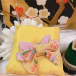 うさぎ♡ちりめん和柄リボン♡Iイエロー系