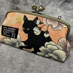 黒猫×オレンジの親子長財布