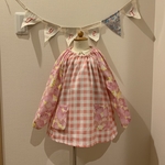 名入れ可能＊スモック 110cm  ハリネズミパレード ピンク