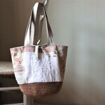 1965...専用ページです。フランスアンティーク*ウールかごバッグ*手刺繍モノグラム*ティツキングリネン3
