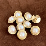 ■NEW■15mm■ゴールドパールボタン　10個入 　 [1202-15] 