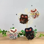 【和三の風】着物リメイクふくろうブローチ