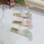 パステルカラー　クリップ　ヘアアクセサリー　春待ち　和装　キラキラ　ワイヤーアクセサリー　桜