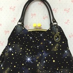 キラキラ宇宙のがま口バッグ（M）