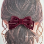 ベロアリボンのあったか冬のヘアアクセ❄️モーヴ