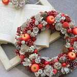 <order>送料込☆ChristmasWreath＊Apple＆Snow＊25クリスマスリース　アップル＆スノー