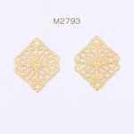 送料無料  200個 透かしパーツ 菱形 16×22mm ゴールド【200ヶ】 M2793