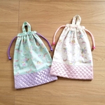 お着替え袋・体操服袋 / ユニコーン♡ミントパープルとホワイトピンク