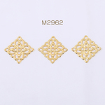 送料無料  200個 透かしパーツ 四角形 13×13mm ゴールド【200ヶ】 M2962