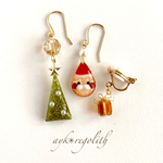🆕12/16(水)22:30発売🎄Happy Merry Xmas‼︎イヤーカフのようにも使えるプレゼント型イヤリング付き