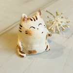 【小さなねこシリーズ】トンガリ耳の猫の置き物