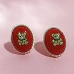 like candyイヤリング   テディベア　ruby