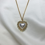 vintage heart perl necklace