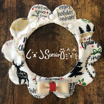 ペット用もくもくスタイ🎅🏻大人クリスマス柄(ホワイト)🎄リボン・鈴オプション