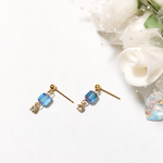 ちいさな ブルービーズ の きらきら ピアス/イヤリング