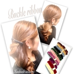 ベルベットリボンバレッタ♡バックルリボン付き♡全10color♡バレッタ5～10cmの5サイズより選べる！