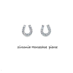 ▶︎new 馬蹄シンプルピアス/ジルコニア/シルバーカラー