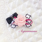 【 犬用　バレッタ 】 おしゃれ　トップノットペット　子供　ヘアアクセサリー　リボン　バレッタ　♡AquaMana♡