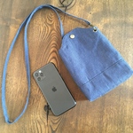 岡山デニム　スマホポシェット　ミニ　サコッシュ　【抗菌　抗ウイルス　スマホショルダー　スマホポーチ　 】　（インディゴ）