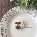 ✴︎送料無料✴︎石粉粘土 コーヒーカップ ブローチ バッチ ヒュッゲ fika