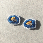 mini×blue刺繍ピアス