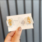 新作♡*クリスタル×ブロック×ドライフラワーレジン♡イヤリング ピアス