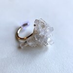 クラスター水晶 鉱物原石 イヤーカフ / 一点ものハンドメイド天然石アクセサリー