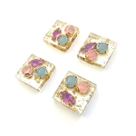 「#6106」ビジュー 金箔 ストーン スクエア カボション (小)✴︎2個セット
