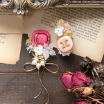 pink button   pierce /earring